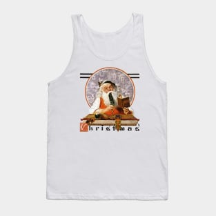 Norman Rockwell Santa Clause Expense Book Tank Top